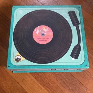 Faux Record Player Storage Box